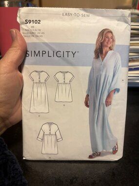 Simplicity S9102 Misses Caftan and Dress Sewing Pattern H5 Size 6-14 Retro